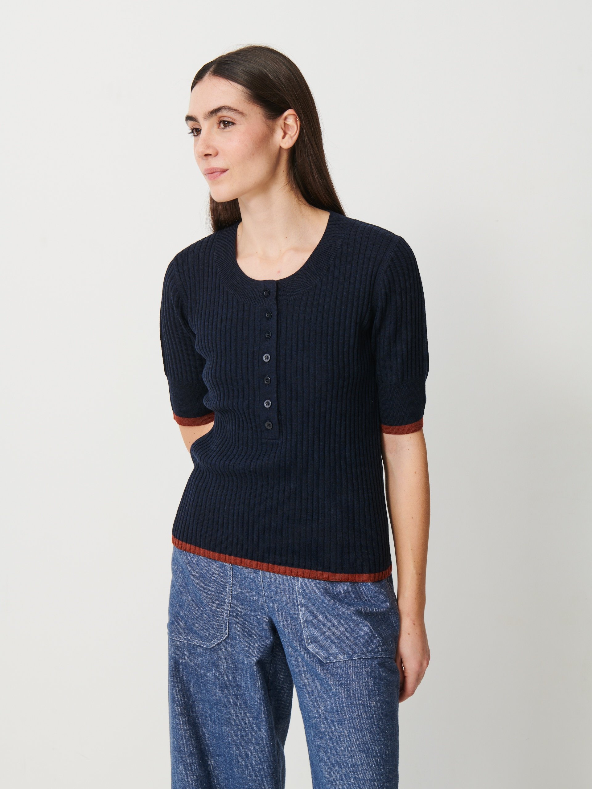 PULL OREN  Marine , Pr&ecirc;t-&agrave;-porter Bensimon