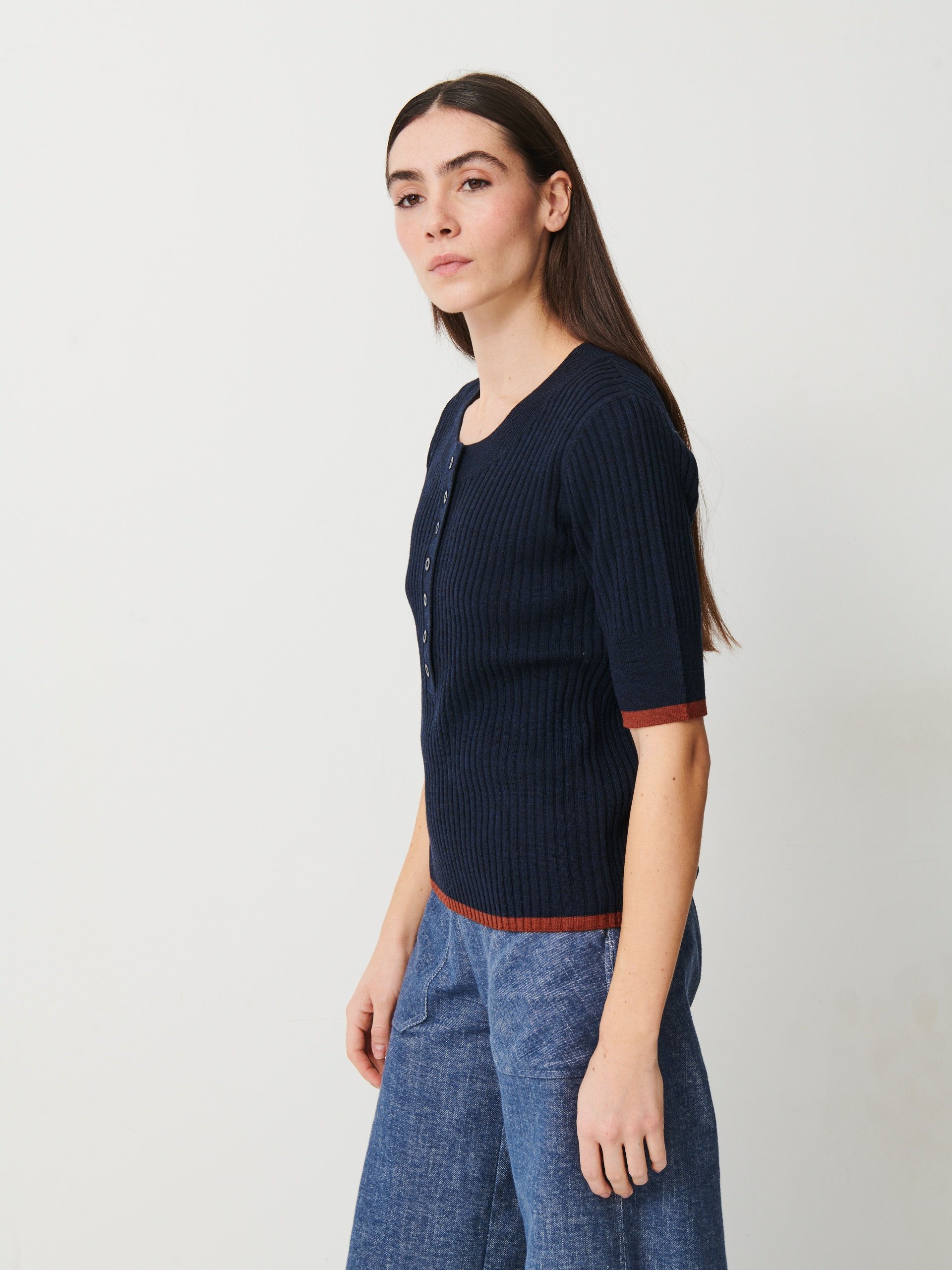 PULL OREN  Marine , Pr&ecirc;t-&agrave;-porter Bensimon