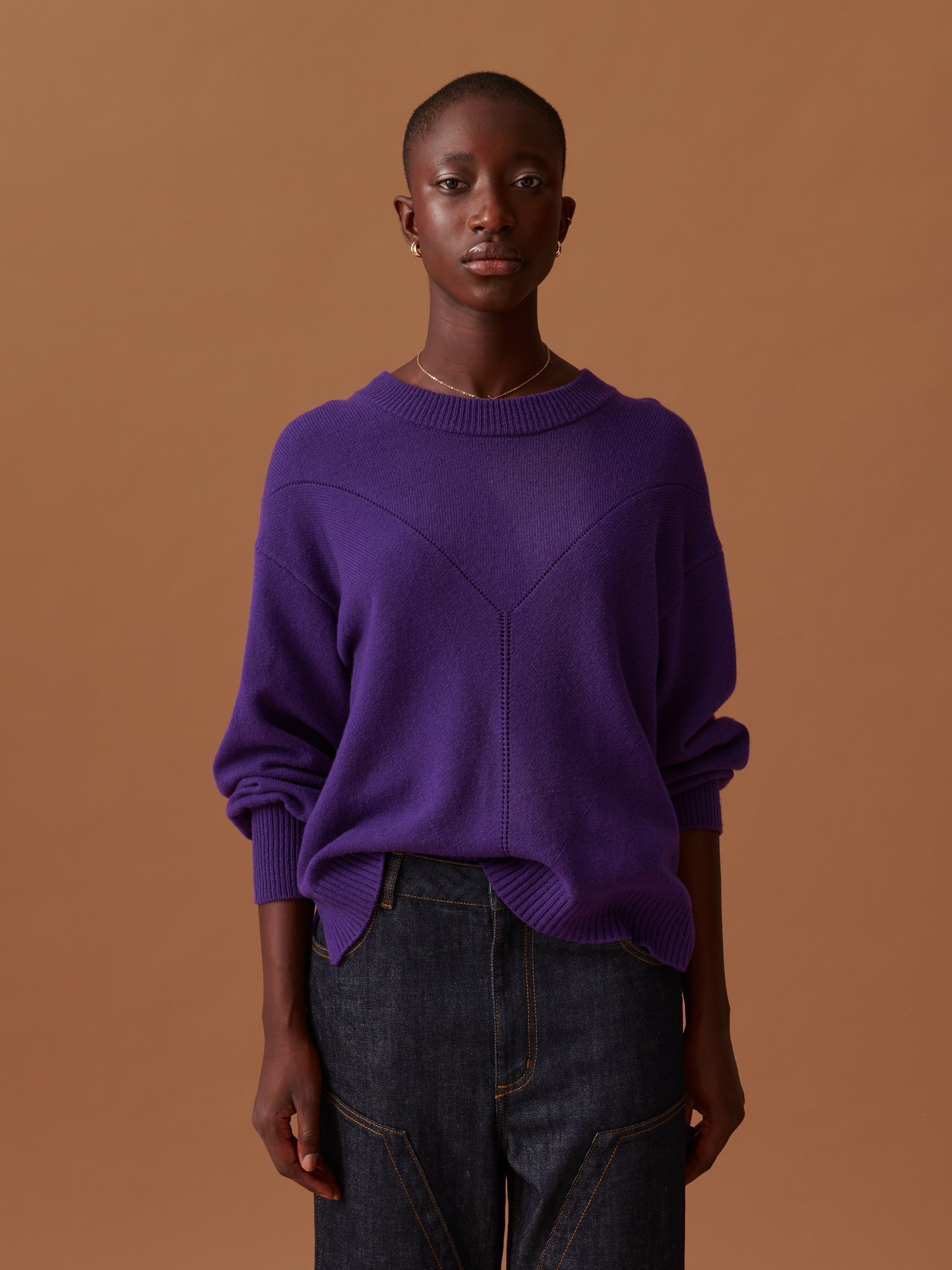 PULL OUDAI Violet , Prêt-à-porter Bensimon
