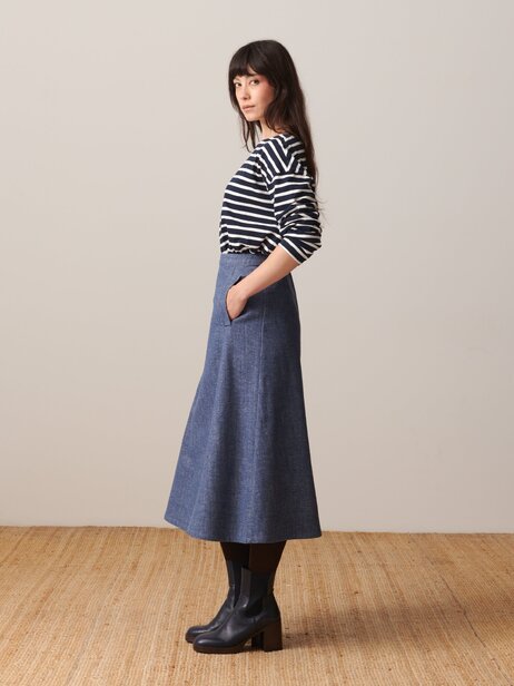 JUPE OLLY  Bleu , Pr&ecirc;t-&agrave;-porter Bensimon