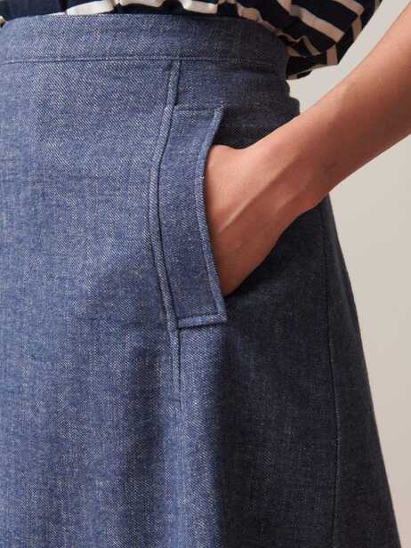 JUPE OLLY  Bleu , Prêt-à-porter Bensimon