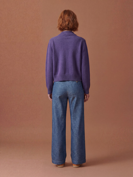 CARDIGAN ORIA  Violet , Prêt-à-porter Bensimon