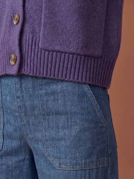 CARDIGAN ORIA  Violet , Prêt-à-porter Bensimon