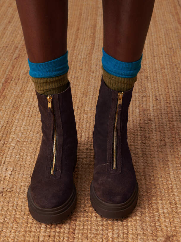 BOOTS CHELSEA FEMME ZIPPEES  Chocolat , Tennis & Chaussures Bensimon