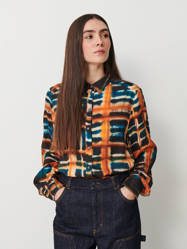CHEMISE NOEMIE ML  Orange , Pr&ecirc;t-&agrave;-porter Bensimon