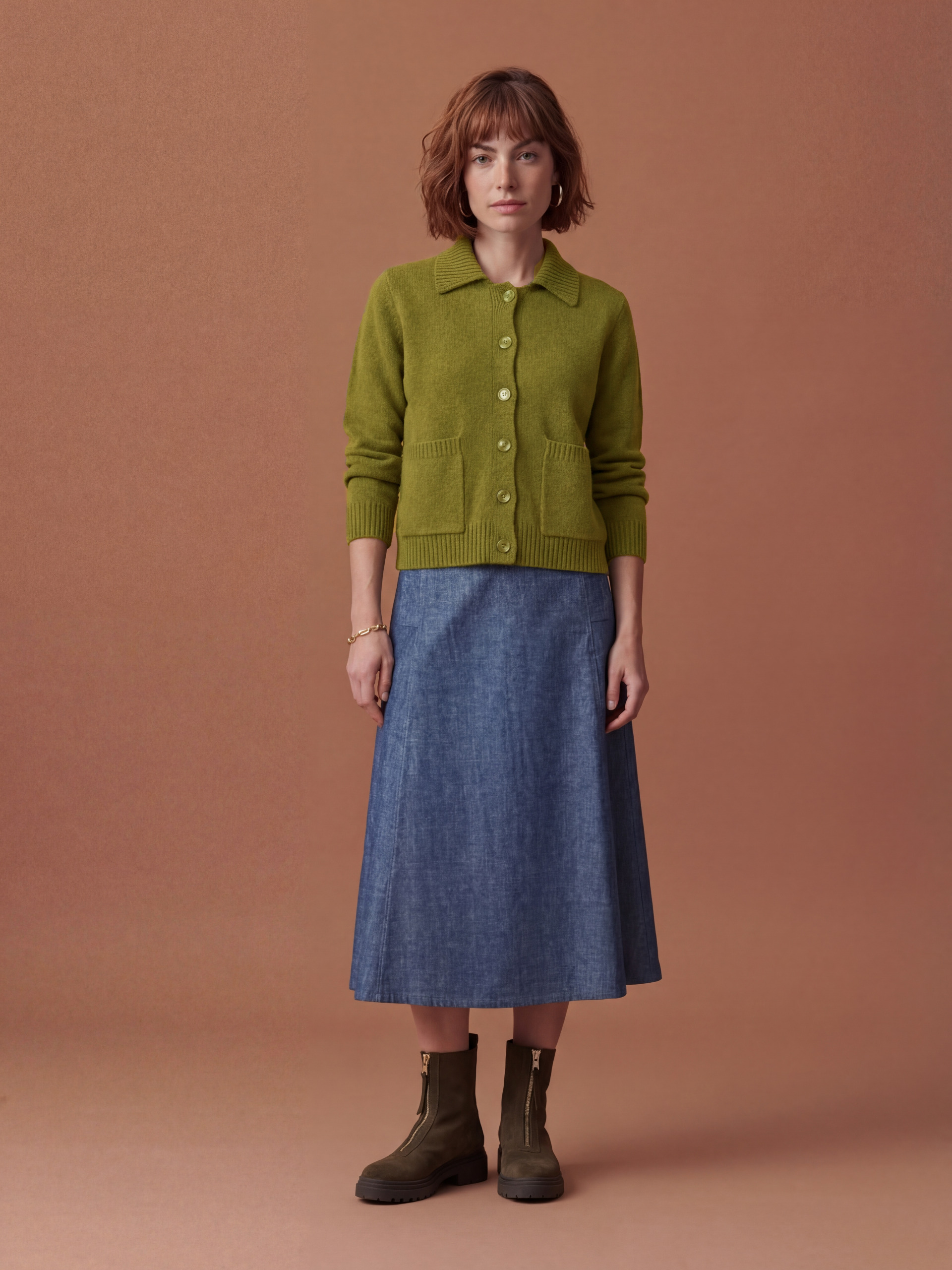 CARDIGAN ORIA  Kaki , Pr&ecirc;t-&agrave;-porter Bensimon