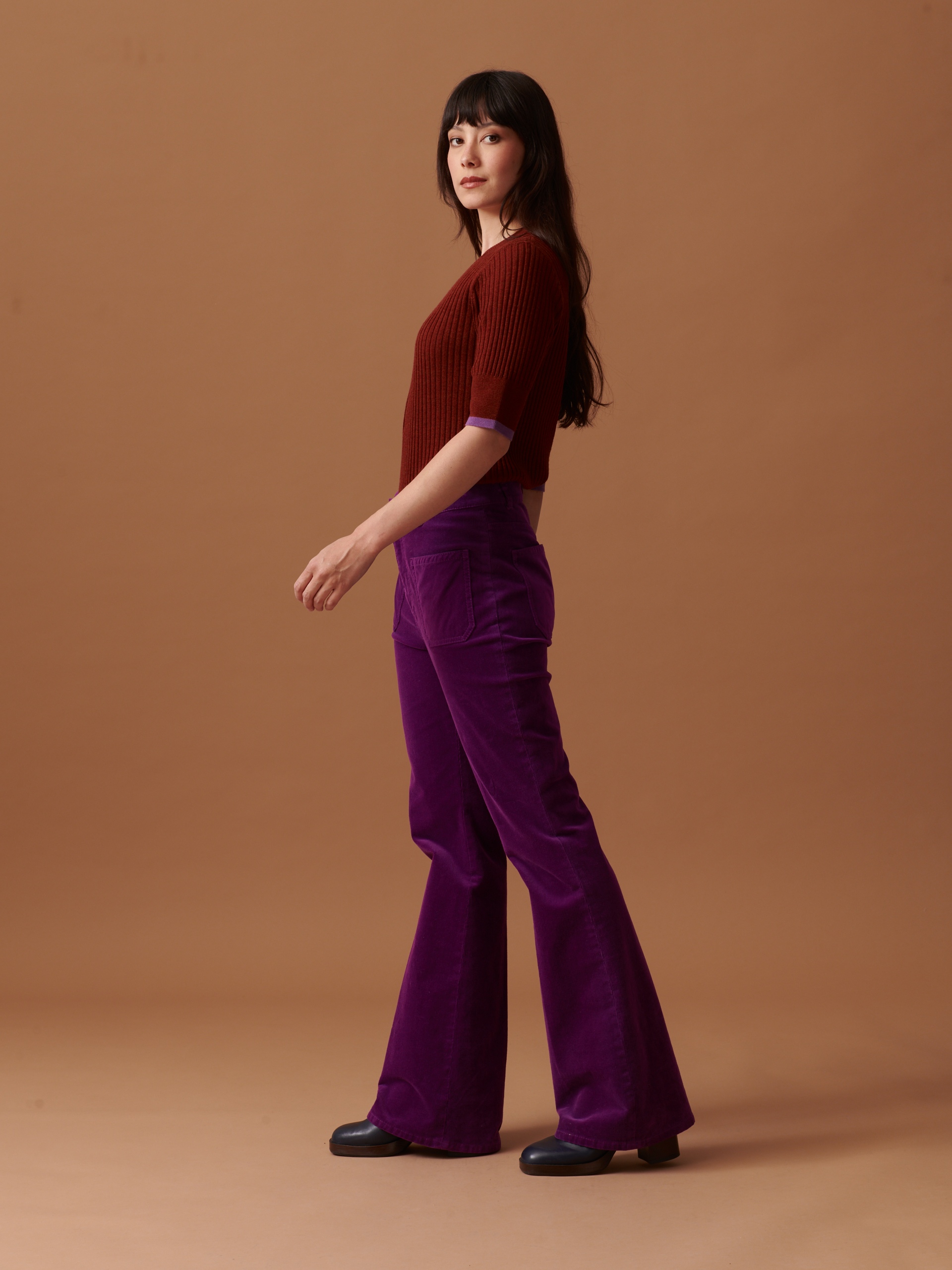 PANTALON OLIVIO  Prune , Pr&ecirc;t-&agrave;-porter Bensimon
