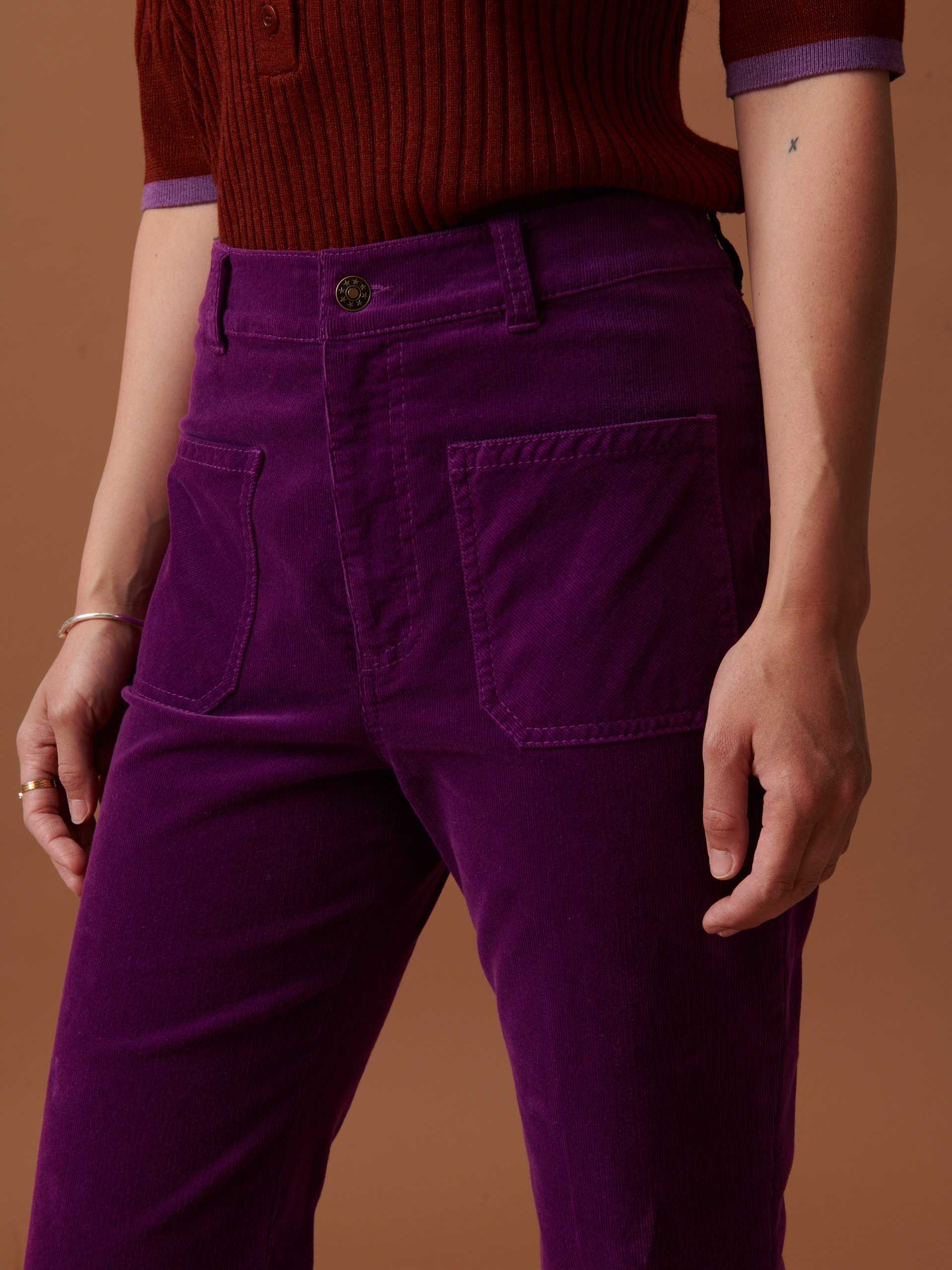 PANTALON OLIVIO  Prune , Pr&ecirc;t-&agrave;-porter Bensimon