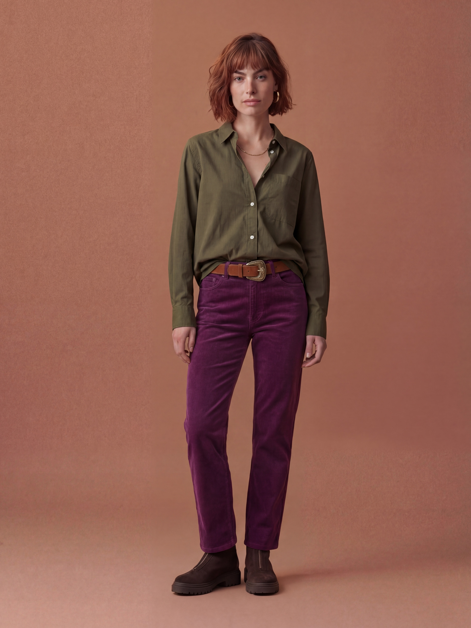 PANTALON MARIUS  Prune , Pr&ecirc;t-&agrave;-porter Bensimon