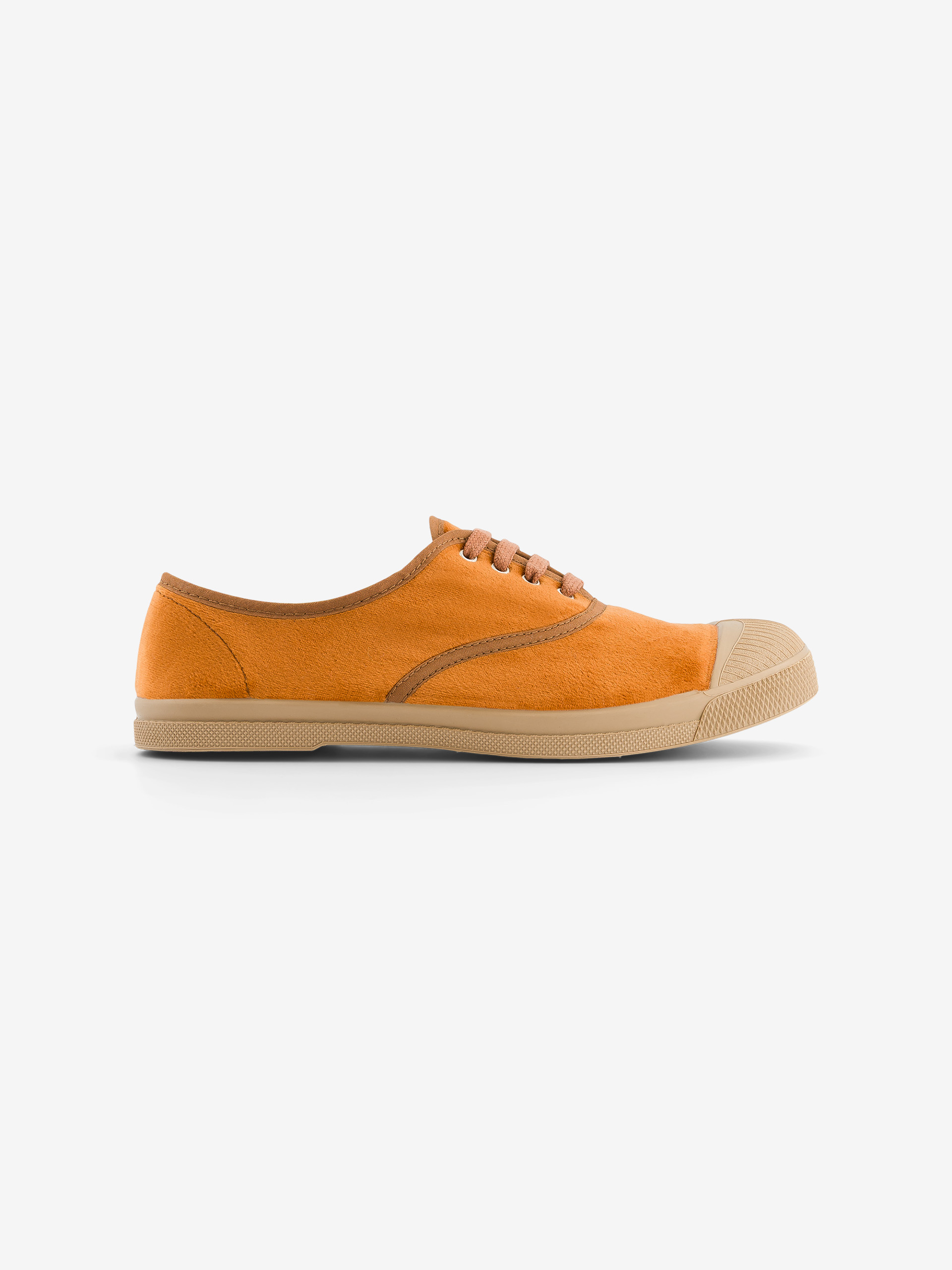 TENNIS FEMME LACET VELOURS  Brique , Tennis & Chaussures Bensimon