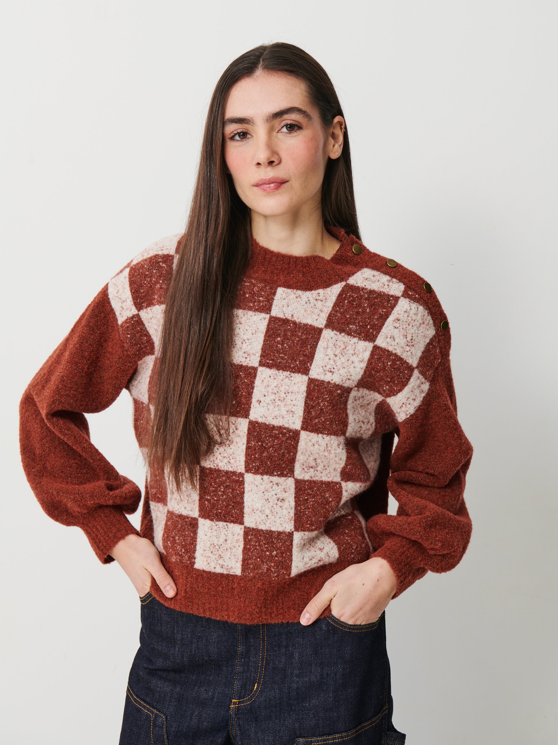 PULL OMRI  Cognac , Pr&ecirc;t-&agrave;-porter Bensimon