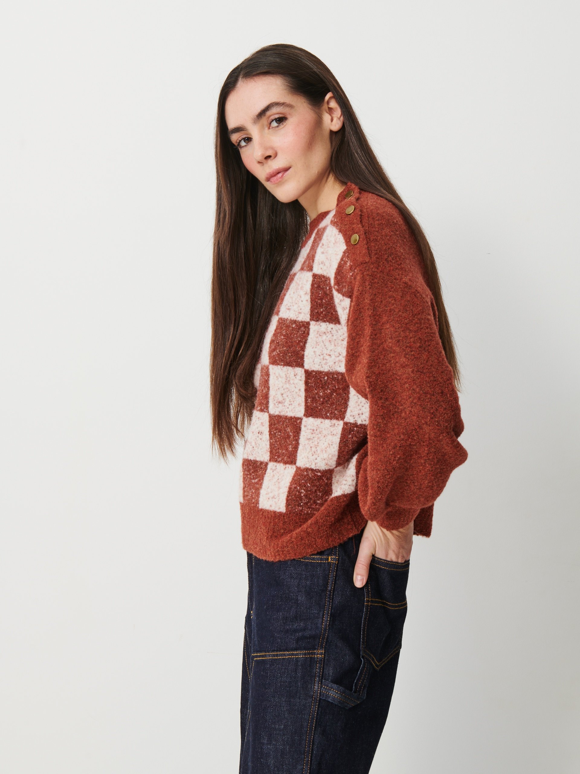 PULL OMRI  Cognac , Pr&ecirc;t-&agrave;-porter Bensimon