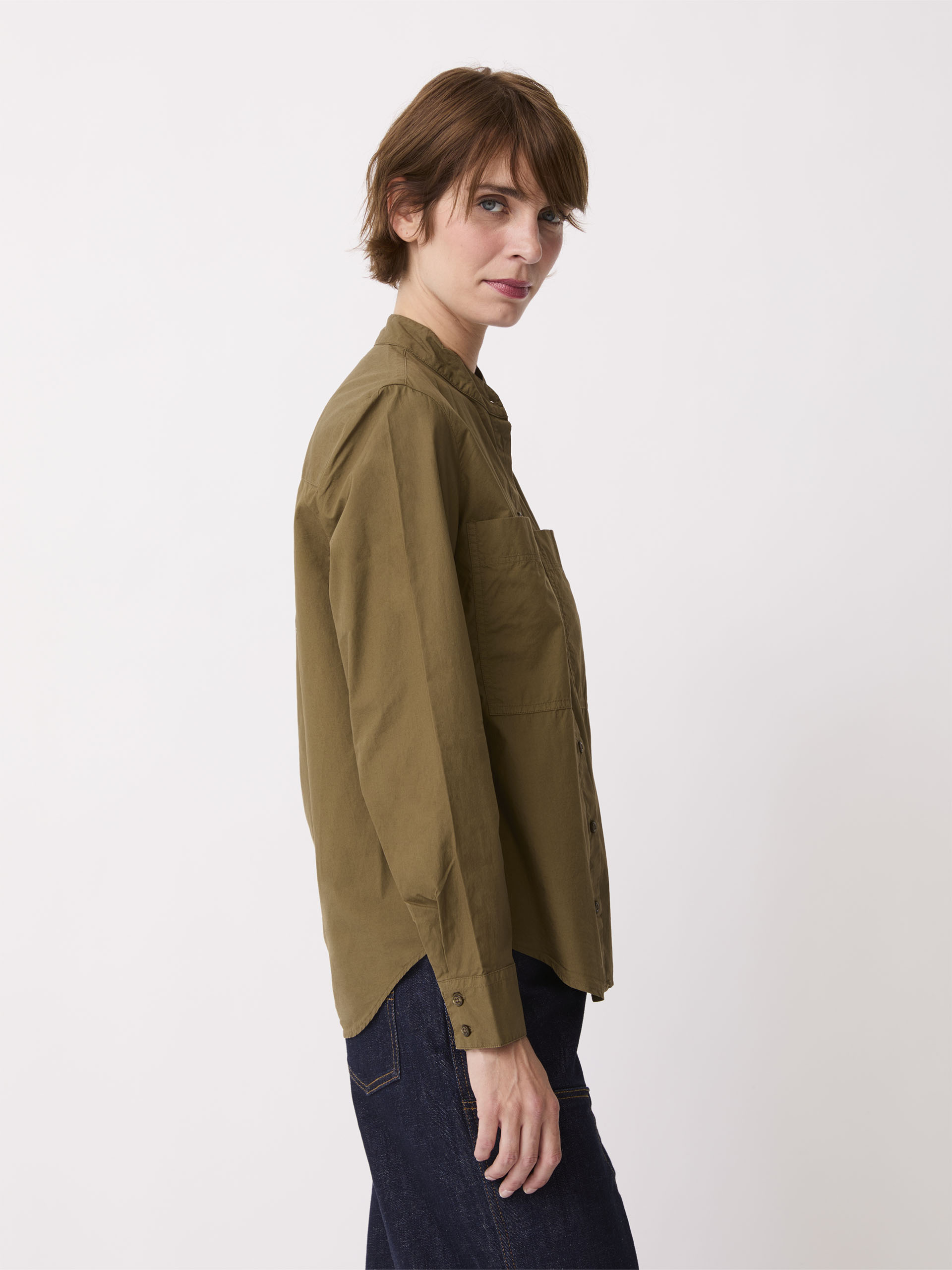 CHEMISE OLEYA  Olive fonce , Pr&ecirc;t-&agrave;-porter Bensimon