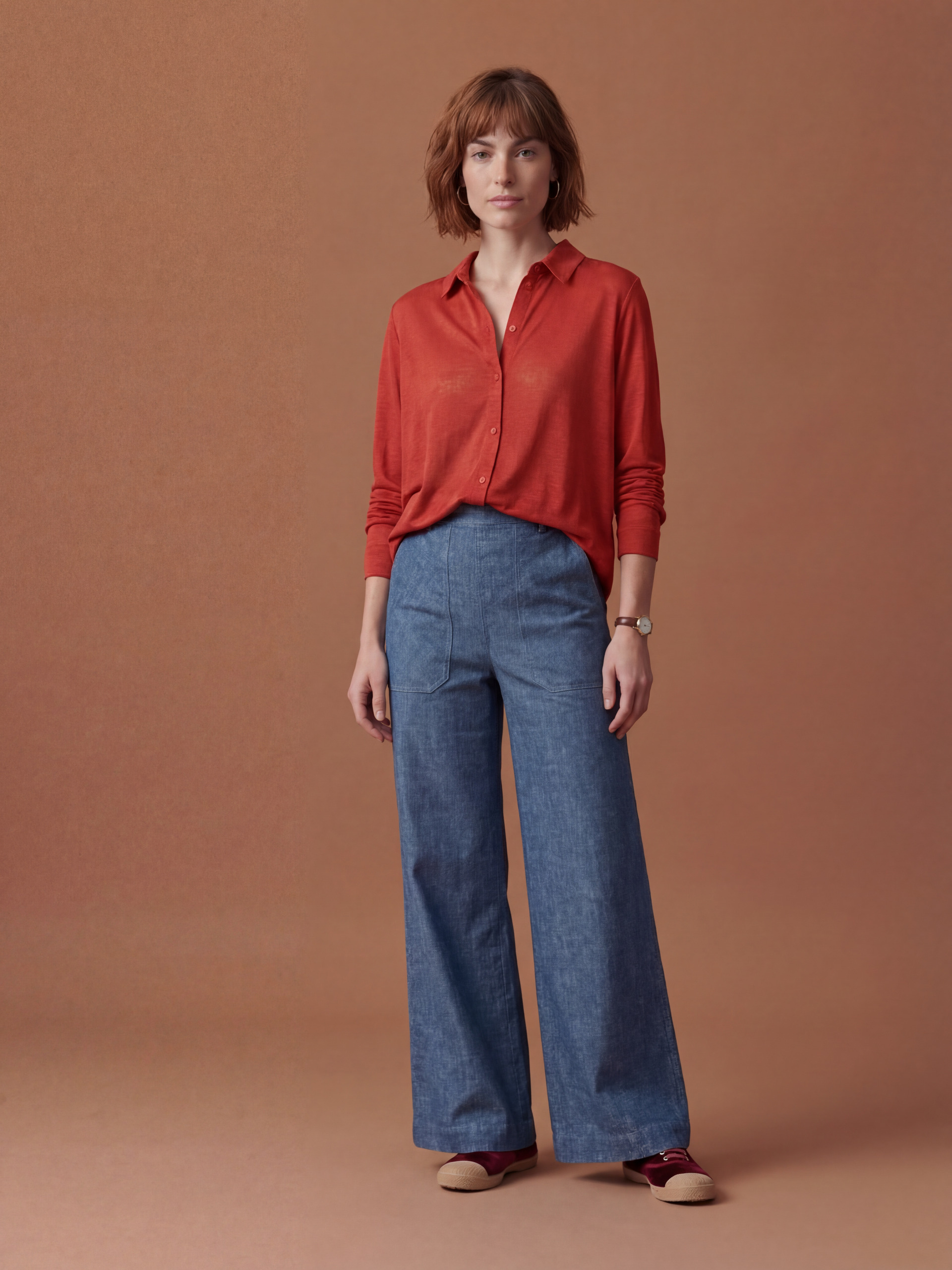 CHEMISE CYLENA  Piment , Pr&ecirc;t-&agrave;-porter Bensimon