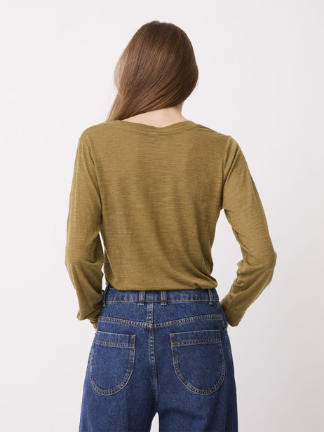 T-SHIRT HARRIS ML  Kaki , Pr&ecirc;t-&agrave;-porter Bensimon