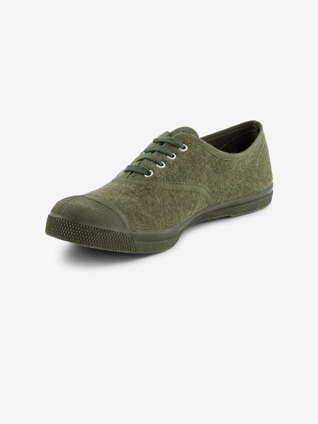 TENNIS FEMME LACET FLANELLE  Kaki , Tennis & Chaussures Bensimon