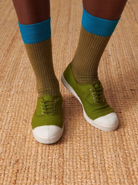 CHAUSSETTES  Kaki , Pr&ecirc;t-&agrave;-porter Bensimon