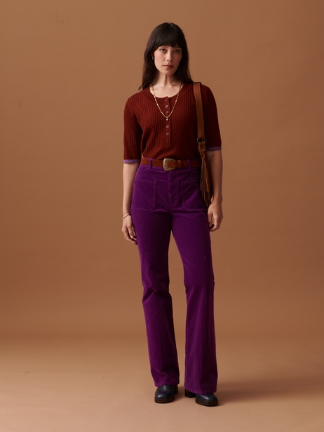 PANTALON OLIVIO  Prune , Pr&ecirc;t-&agrave;-porter Bensimon