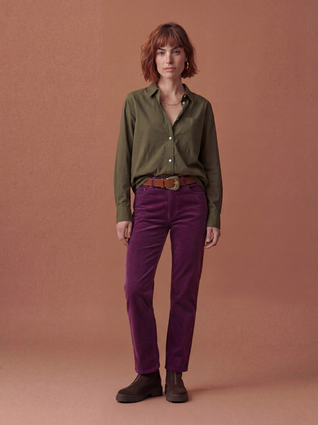 PANTALON MARIUS  Prune , Prêt-à-porter Bensimon