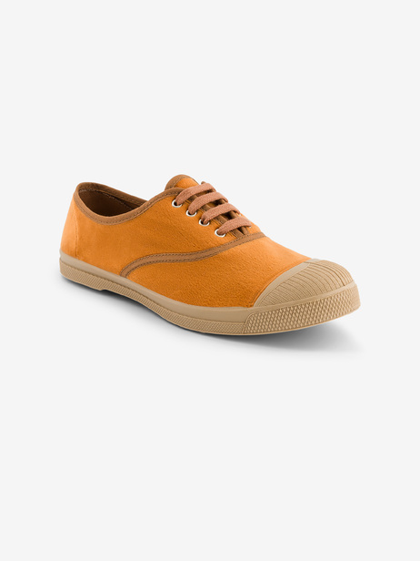 TENNIS FEMME LACET VELOURS  Brique , Tennis & Chaussures Bensimon