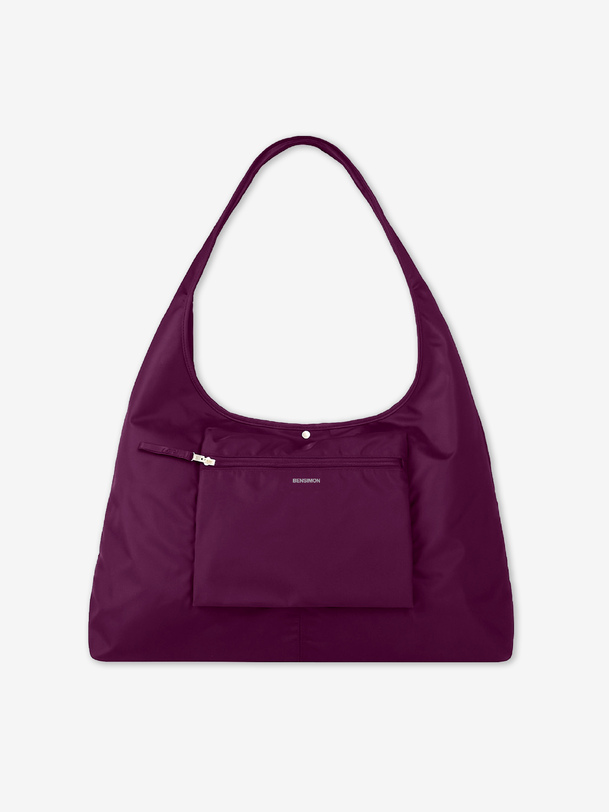 SHOPPING BAG NIBELLOU  Aubergine , Sacs & Bagages Bensimon