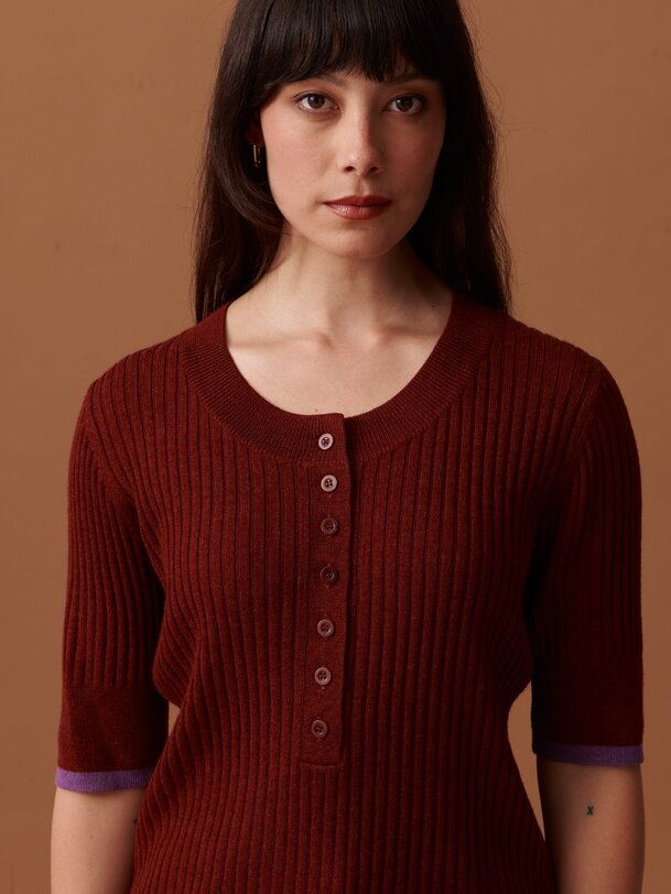 PULL OREN  Cognac , Pr&ecirc;t-&agrave;-porter Bensimon