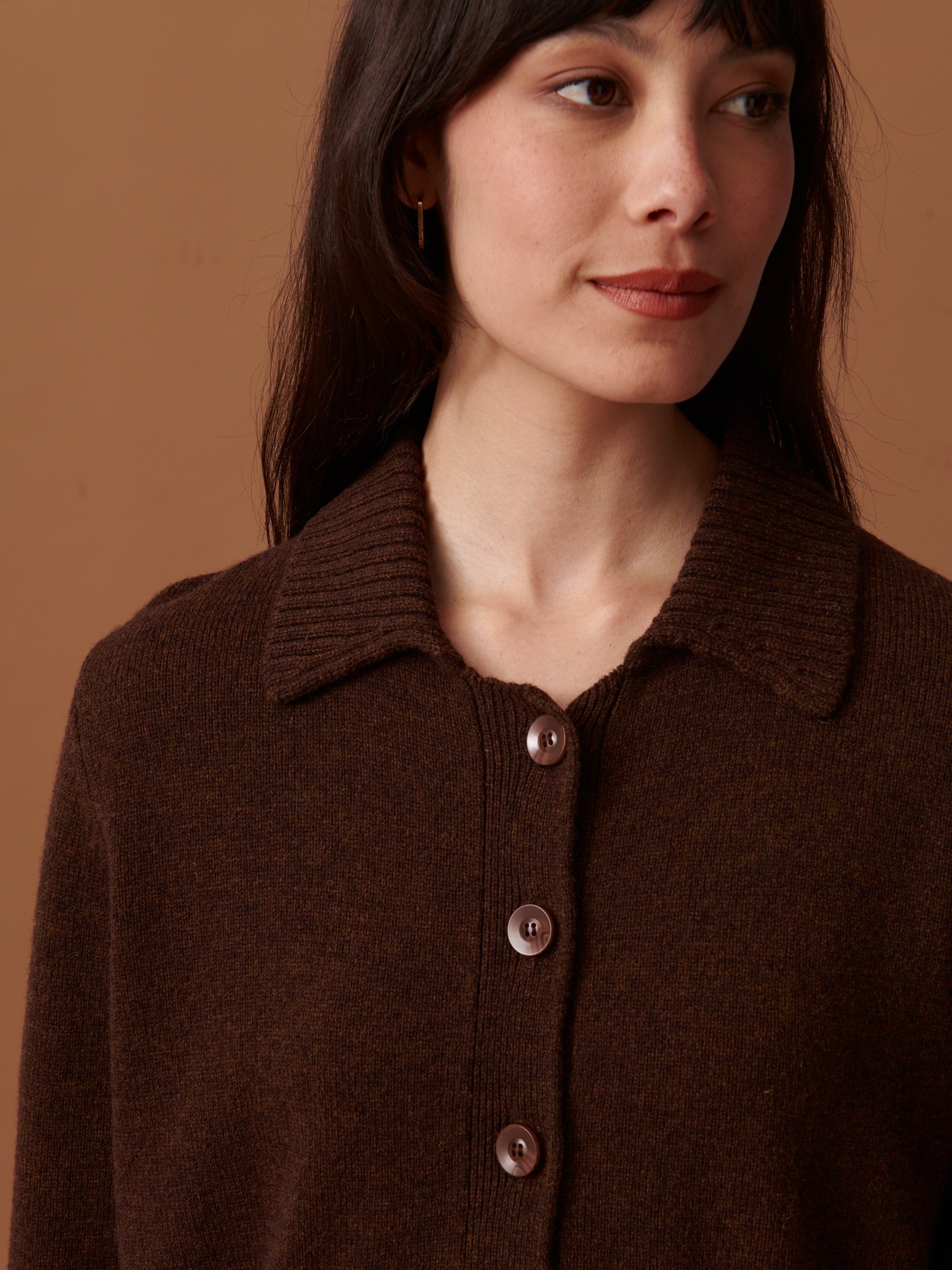 CARDIGAN ORIA  Cacao , Pr&ecirc;t-&agrave;-porter Bensimon