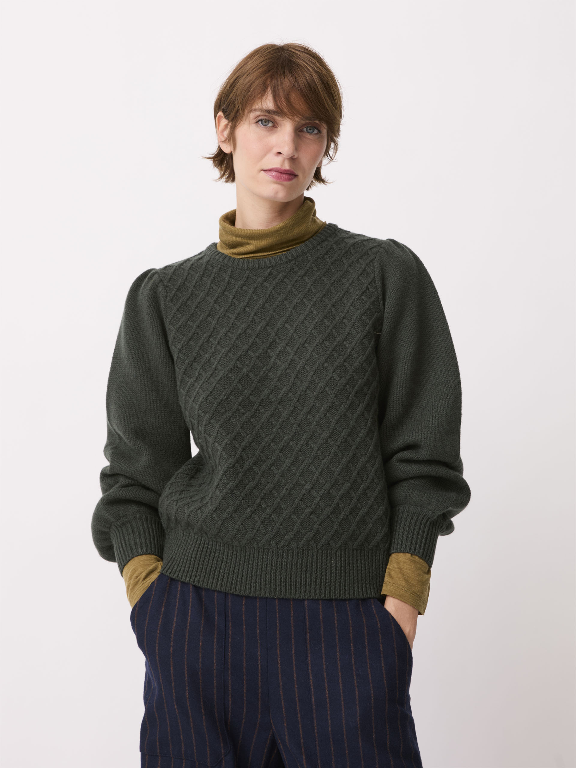 PULL OTHMAN  Militaire , Pr&ecirc;t-&agrave;-porter Bensimon