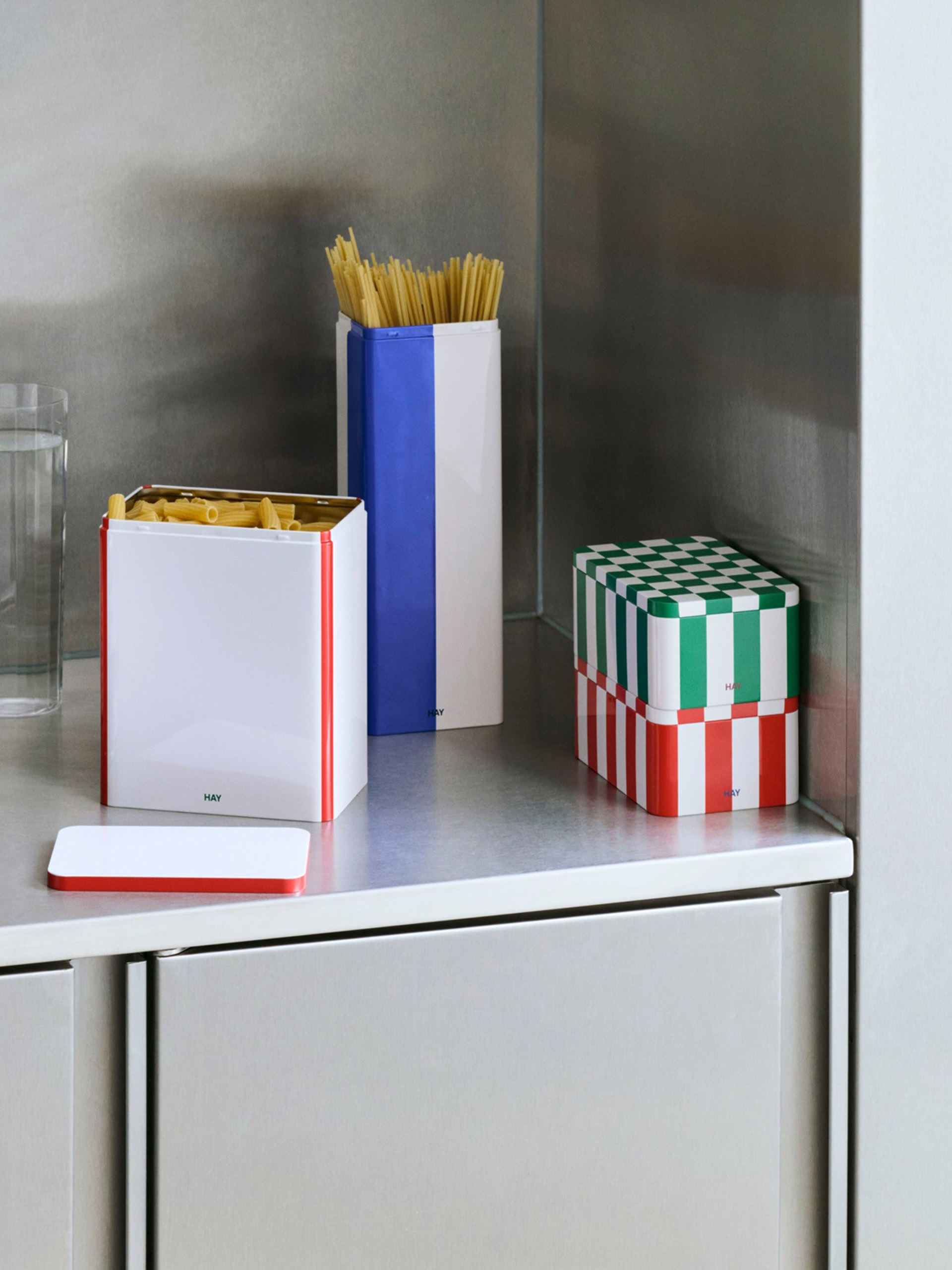 BOITE EN METAL SLIM BLEU/BLANC - HAY Bleu , Maison Bensimon