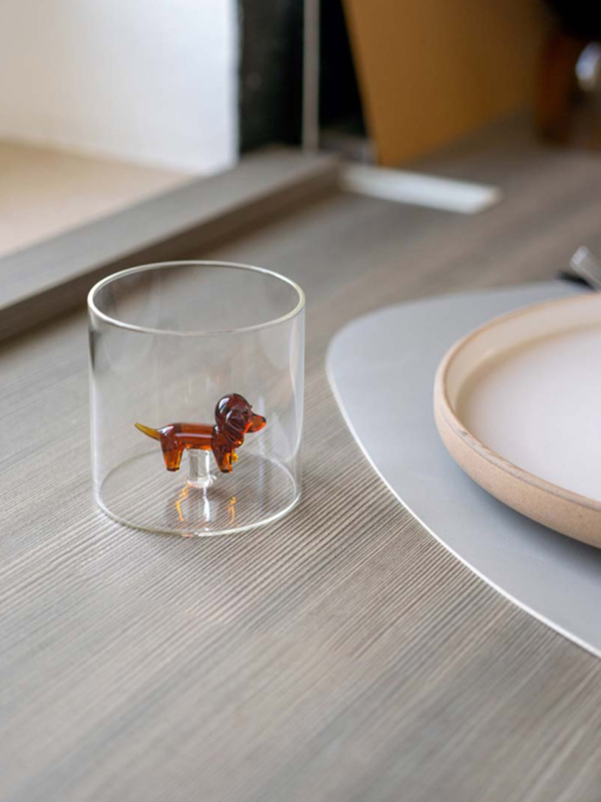 VERRE FIGURINE TECKEL - WD LIFESTYLE Marron , Maison Bensimon