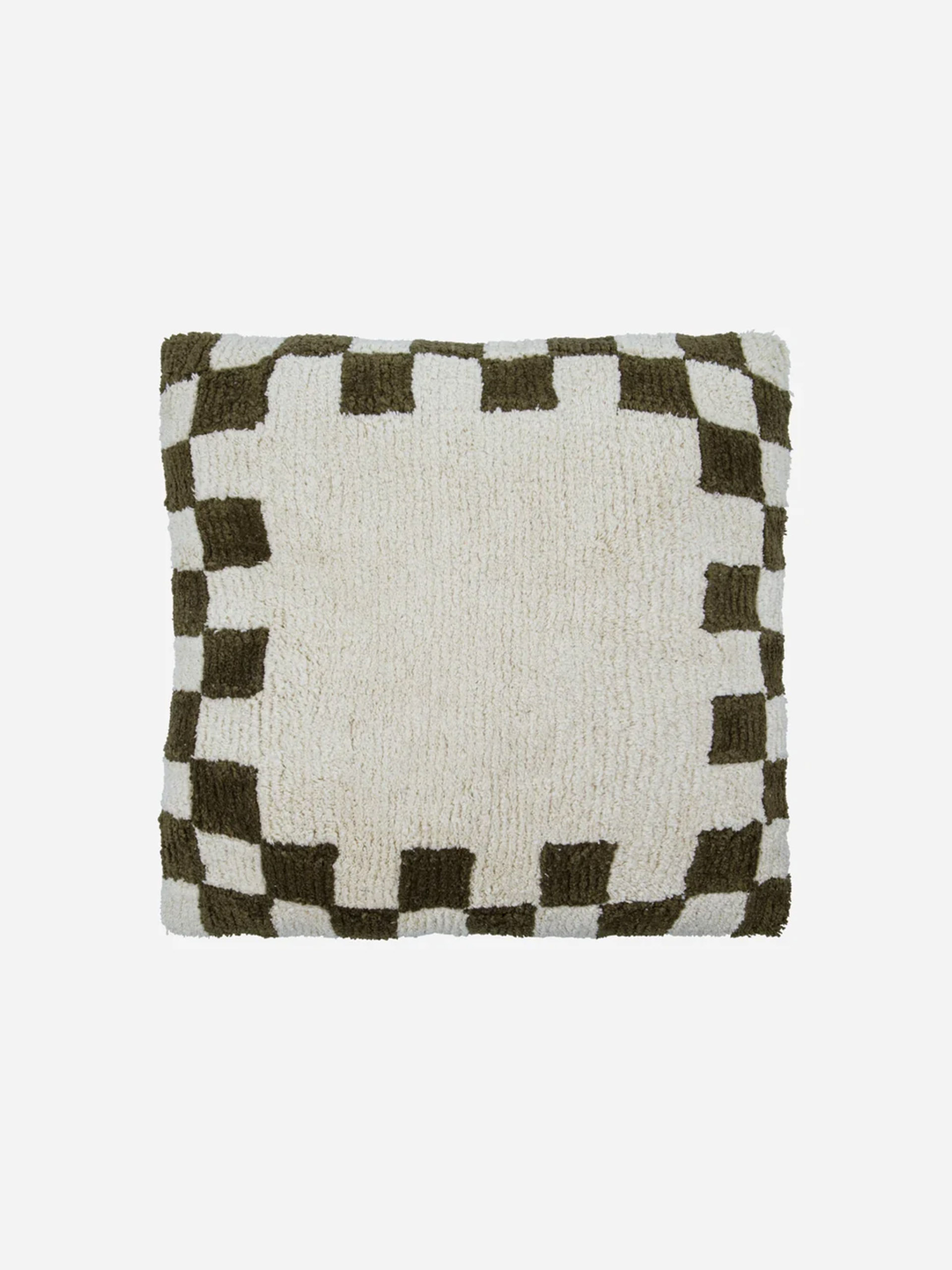 COUSSIN HD CHESS VERT/ECRU & INTERIEUR - HOUSE DOCTOR Carreaux , Maison Bensimon