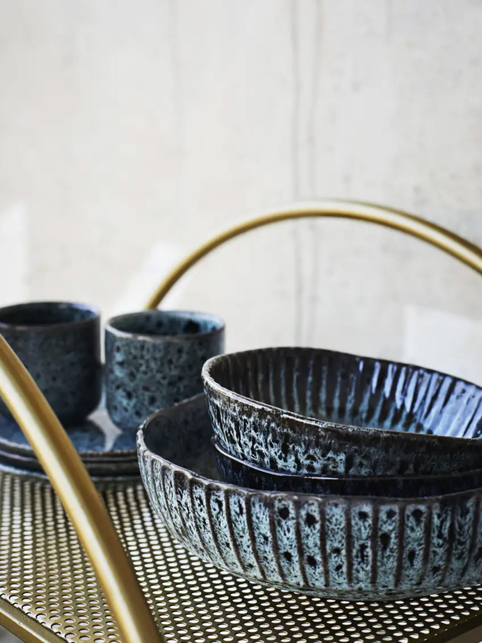 ASSIETTE STONEWARE T.S - MME STOLTZ Bleu , Maison Bensimon