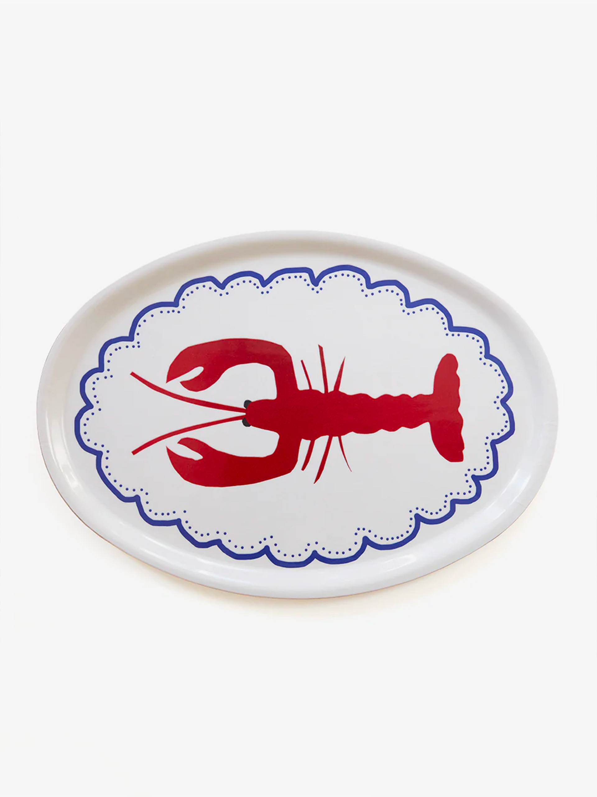 PLATEAU OVAL HOMARD - BLU KAT Blanc , Maison Bensimon