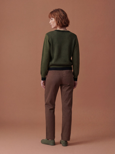 CARDIGAN JAMIE  Militaire , Prêt-à-porter Bensimon