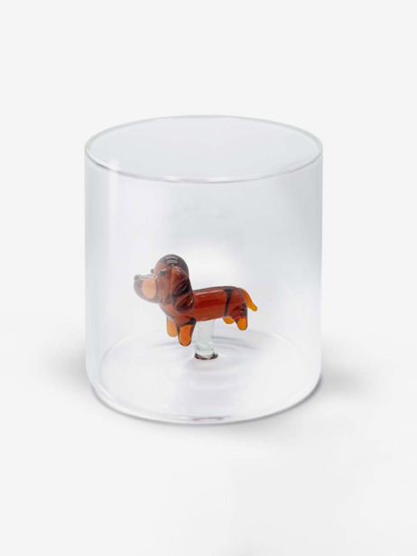 VERRE FIGURINE TECKEL - WD LIFESTYLE  Marron , Maison Bensimon