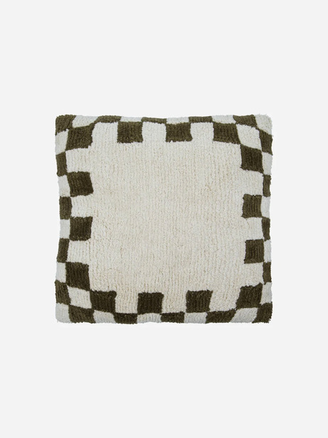 COUSSIN HD CHESS VERT/ECRU & INTERIEUR - HOUSE DOCTOR  Carreaux , Maison Bensimon