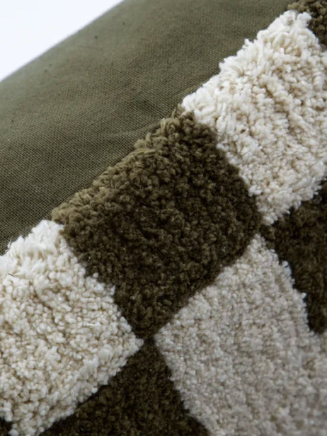 COUSSIN HD CHESS VERT/ECRU & INTERIEUR - HOUSE DOCTOR  Carreaux , Maison Bensimon