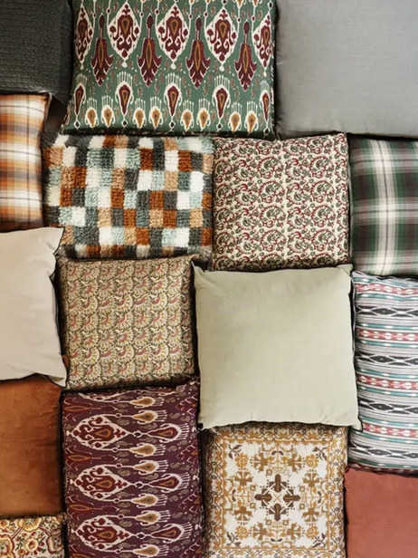 COUSSIN PRINT 50x50 - MME STOLTZ  Kaki , Maison Bensimon 