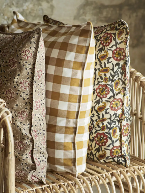 COUSSIN VICHY 50x50 - MME STOLTZ  Moutarde , Maison Bensimon