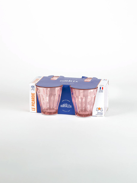 LOT DE 6 VERRES PICARDIE 25CL - DURALEX  Rose leger , Maison Bensimon