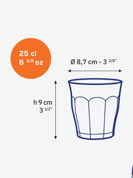 LOT DE 6 VERRES PICARDIE 25CL - DURALEX  Rose leger , Maison Bensimon