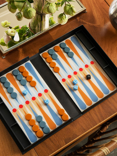 ART OF BACKGAMMON - PRINTWORK  Orange , Maison Bensimon