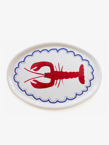 PLATEAU OVAL HOMARD - BLU KAT  Blanc , Maison Bensimon