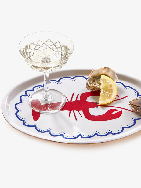 PLATEAU OVAL HOMARD - BLU KAT  Blanc , Maison Bensimon