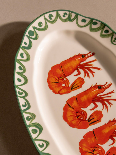 Plateau sirène shrimp - &KLEVERING  Blanc , Maison Bensimon
