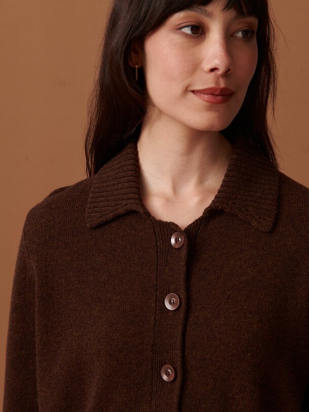 CARDIGAN ORIA  Cacao , Pr&ecirc;t-&agrave;-porter Bensimon