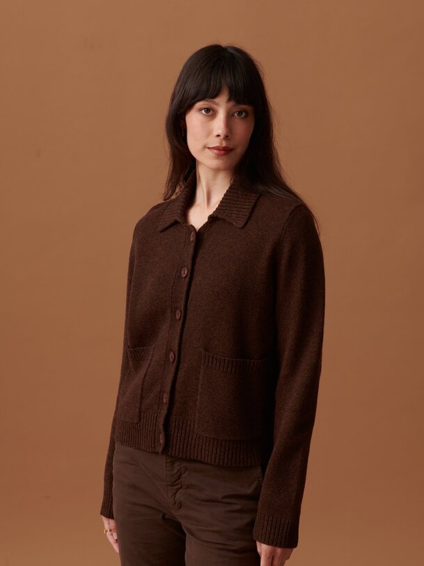 CARDIGAN ORIA  Cacao , Pr&ecirc;t-&agrave;-porter Bensimon