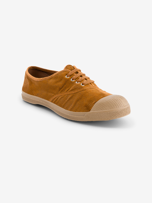 TENNIS FEMME LACET CORDUROY  Miel , Tennis & Chaussures Bensimon