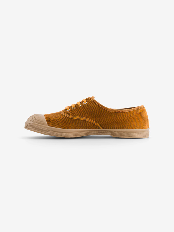 TENNIS FEMME LACET CORDUROY  Miel , Tennis & Chaussures Bensimon