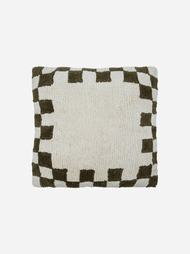 COUSSIN HD CHESS VERT/ECRU & INTERIEUR - HOUSE DOCTOR Carreaux , Maison Bensimon